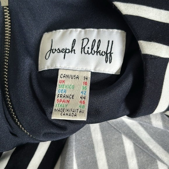 2/$100 JOSEPH RIBKOFF Blue Sleeveless Mock-Wrap Dress Size 14 - Picture 10 of 12